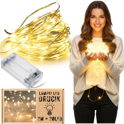 Image de Éclairage LED à piles, lampes à diodes pour sapin de Noël, 20 LED, 2 m, lumière froide ou chaude
