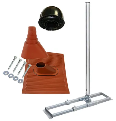 Produktbild von PremiumX PROFI X100-48K SAT Dachsparrenhalter ALU-Ziegel Tülle rot Mastkappe Schrauben