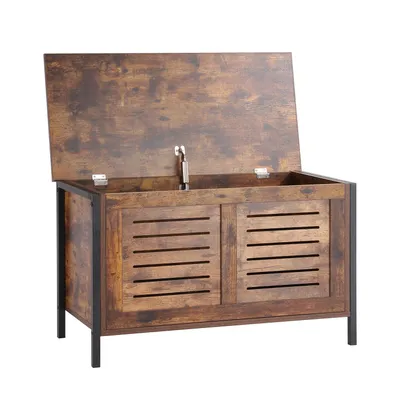 Produktbild von Holztruhe Spielzeugkiste Spielzeugtruhe mit Deckel Aufbewahrungsbox Truhen Aufbewahrungstruhe 80x40x50cm