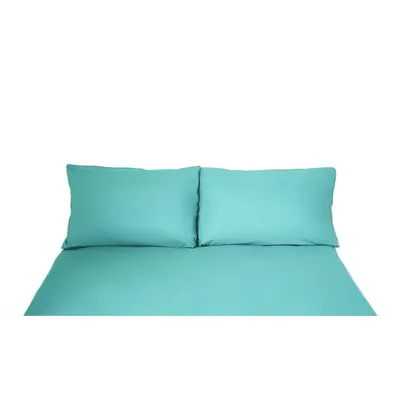 Produktbild von Einfarbige Bettwäschen-Sets für Einzel- und Doppelbetten, 100% Baumwolle Petrol 200x200 cm