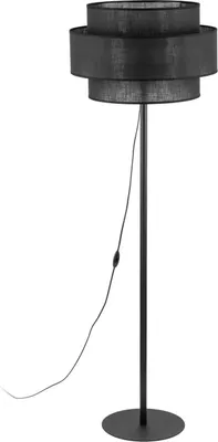 Immagine prodotto di Lampada da terra in metallo tessuto E27 155 cm nero rotondo moderno