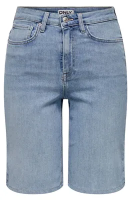 Productafbeelding van ONLY jeans shorts, model Bermuda, rechte pijp, met vijf zakken. Maat: XS