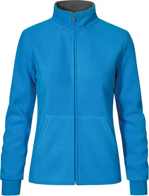 Image de Promodoro 7985 | WomenŽs Double Fleece Jacket / Damen Fleece Jacke - Farbe : Turquoise/Gris clair (Solid) - Größe : S
