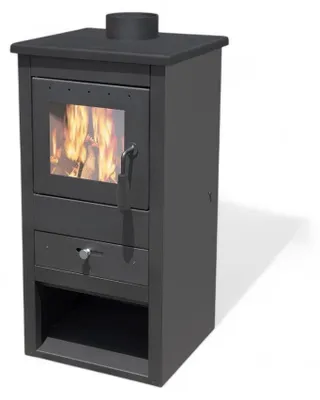 Immagine prodotto di Stufa a legna 11 kw in acciaio 43x41xH86 cm con maniglia a snodo