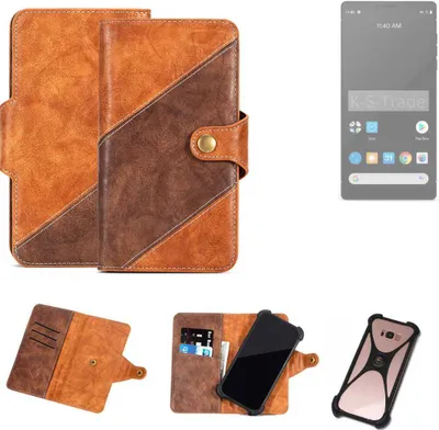 Produktbild von K-S-Trade Handyhülle Schutzhülle Bookstyle Case Wallet-Case kompatibel mit Carbon 1 MKII Cover Klapphülle Kantenschutz Smartphone dunkelbraun braun