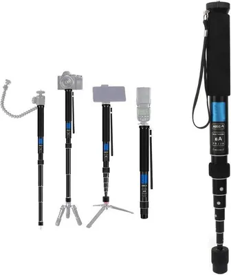 Produktbild von Aluminium Fotomonopod mit Spons Schede und Dragtas für Smartphone und Kamera.