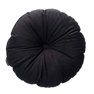 Immagine prodotto di Cuscino rotondo in velluto, nero, ⌀37 cm, velluto