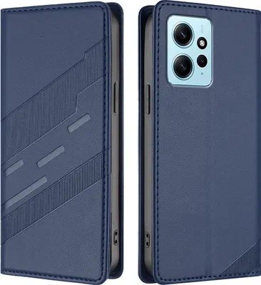 Produktbild von Hülle für Xiaomi Redmi Note 12 4G, Kunstleder Brieftaschen Handyhülle mit Kartenfach und Standfunktion Blau