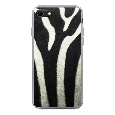 Produktbild von MuchoWow® Handyhülle Schutzhülle Hülle für iPhone 8 Tiermuster - Zebra - Schwarz - Weiß Silikon Softcase Handy Hülle - Schutzhaube