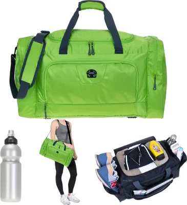 Produktbild von Sporttasche Reisetasche groß Elephant Trainer Large 55 cm 40 Liter Saunatasche Fitnesstasche Freizeittasche Fußball Gymbag Tasche 1243 Grün + Flasche