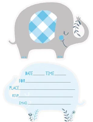 Produktbild von Baby Shower Elefant Junge 8 Einladungskarten