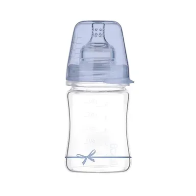 Obrázok produktu pre Sklenená dojčenská fľaša LOVI Diamond Glass Baby Shower Boy 150 ml 74/104boy