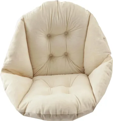 Produktbild von 40x40x48cm Stuhlkissen mit Rückenlehne Sitzschale Sessel Samt Weich Elastisch Wasserdicht für Rattan Strohstuhl Garten Beige
