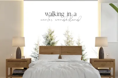 Produktbild von MuchoWow® Fototapete für Wohnzimmer oder Schlafzimmer Wandtapete Vinyl Motivtapete Weihnachten - Winter - Weihnachtsbaum - 350x350 cm - Schlafzimmertapete