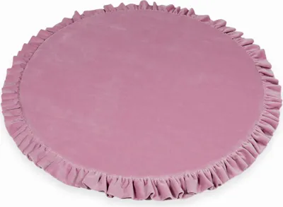 Obrázek produktu pro Hrací podložka pro děti 100 cm kulatá s volánky, Velvet Soft Pink