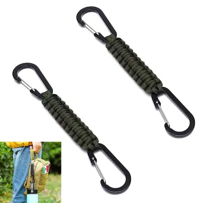 Produktbild von Paracord Schlüsselanhänger mit Karabinerhaken,Notfall-Seil, Adlerschnabelschnalle, tragbar und robust