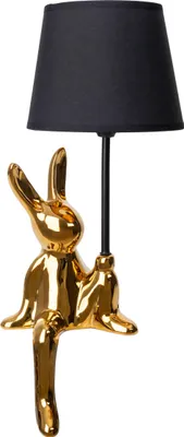Produktbild von Näve Leuchten Tischleuchte HELGE mit E14 Tischleuchte HELGE mit E14 Tischleuchten - Tischleuchte "HELGE" D: 18 cm gold, Tischlampe im Modern Style, aus Keramik in gold, 45 cm hoch, Ø 18 cm, E14-Fassung – Schnurschalter