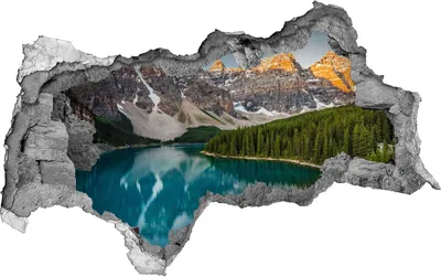 Produktbild von Selbstklebender Loch-3D-Aufkleber 95x73 cm See in den Bergen
