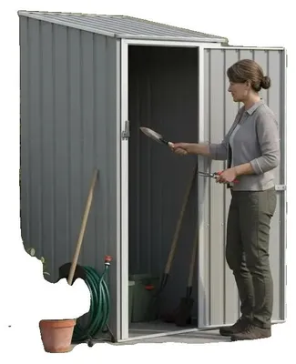 Imagen del producto de Almacén, acero galvanizado, diseño resistente a la intemperie, color gris
