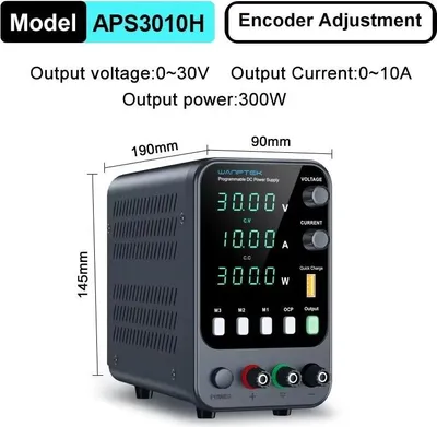 Produktbild von DC Labornetzgerät - APS3010H 30V 10A - Einstellbare Spannung und Stromstärke - 300W - Speicherfunktion - OCP-Überstromalarm