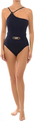 Imagen del producto de Traje de baño de una pieza con un hombro descubierto para mujer, marca Michael Kors, modelo MM1N542