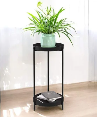 Productafbeelding van Moderne metalen plantenstandaard met twee niveaus