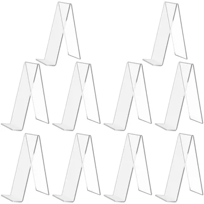 Immagine prodotto di Supporto per libri acrilico - Inclinato - 15,5 x 11,5 x 5 cm - Trasparente - 10 pezzi