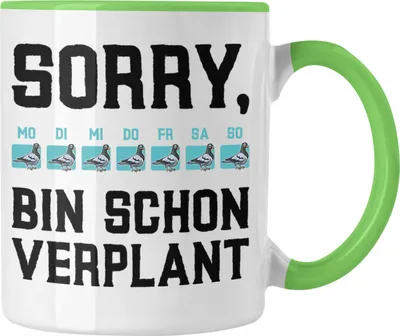 Produktbild von Trendation - Taubenzüchter Geschenkidee Tasse mit Spruch Taubenbesitzer Geschenk Taubenliebhaber (Grün)