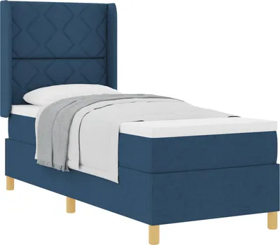 Produktbild von Boxspringbett mit Matratze mit Kopfteil Blau 80 x 200 cm Stoff