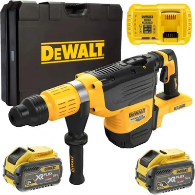 Image de Perforateur SDS-Max XR Flexvolt 54V 19,4J, 52 mm - DEWALT - avec 2 batteries 54V 3Ah - coffret - DCH775X2-QW