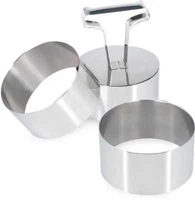 Image de Emporte-pièces ronds en acier inoxydable, lot de 3, 8 x 8 x 4 cm
