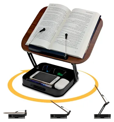 Immagine prodotto di Solidchoice - Porta libri in legno con regolazione dell'altezza e funzione di rotazione a 360°