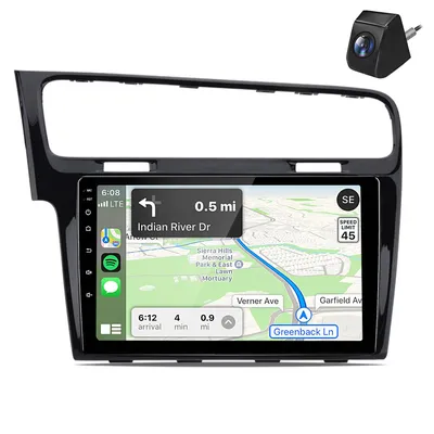 Image de Autoradios Carplay 4+64 Go, Android 15, pour Volkswagen Golf VII 7 Mk7 (2008-2012), avec Wi-Fi, DAB+, GPS, RDS, 4G/SIM, Bluetooth, processeur 8 cœurs, DSP etau volant (SWC), et tuner FM