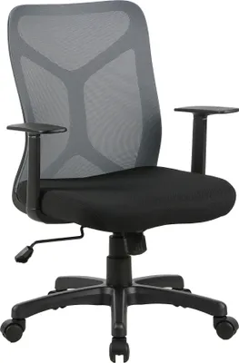Produktbild von byLIVING Chefsessel BONE / Kunststoff schwarz / Mesh grau-schwarz / Wippmechanik / Sicherheitsklemmschutz / Höhenverstellung / gebremste Sicherheitsdoppelrollen / B 61,5, H 91-98,5, T 51,5 cm