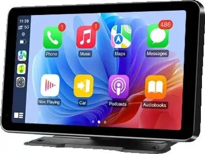 Immagine prodotto di Lettore video multimediale, CarPlay wireless, supporto per Android Auto, con supporto lungo