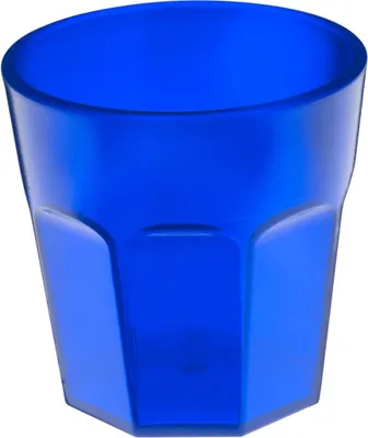Produktbild von trend Schnapsglas aus robustem PS, blau, mit 0,25 Liter Markierung und Prägung für Hausbar