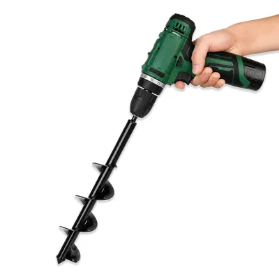 Obrázek produktu pro Zahradní zemní vrták 60 cm, průměr 10 cm, do vrtačky a aku šroubováku
