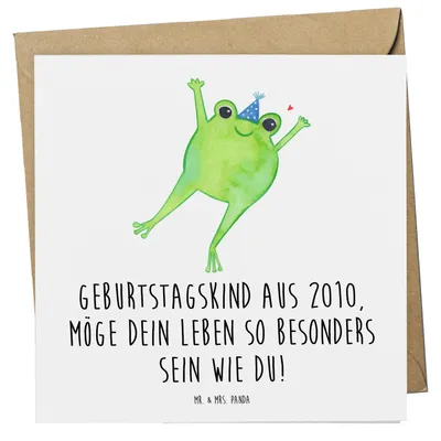 Produktbild von Mr. & Mrs. Panda Glückwunschkarte 2010 Geburtstag - Weiß - Geschenk, Geburtstagsgeschenk, Feierlichkeiten, Grußkarte, Erinnerungen, Jubiläumsgeburtstag, doppelkarte