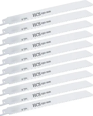 Produktbild von 10 HCS Säbelsägeblätter Holz Kunststoff 230mm Sägeblätter Säbelsäge 6 TPI