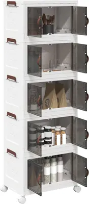 Produktbild von Aufbewahrungsbox mit Rädern Stapelbar 5-stöckig 28 L