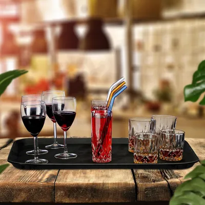 Immagine prodotto di Vassoio Gastro Grande Nero 56x41cm - Superficie Antiscivolo
