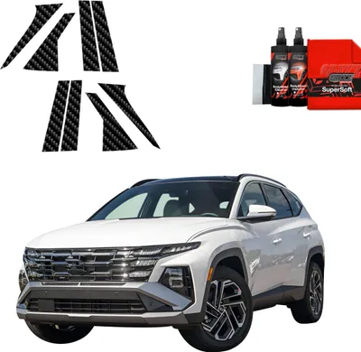 Obrázok produktu pre 8in1 Ochranná fólia z uhlíka Grizz Protector pre stĺpiky A-B-C – Hyundai Tucson Facelift (2024-2025)