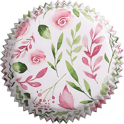 Produktbild von Demmler Rosen, Cupcake-/Muffin-Cups, Rund, Gerillte Oberfläche, 220 °C, Grün, Pink, 60 Stück(e)