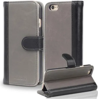 Produktbild von Cadorabo Hülle für Apple iPhone 6 / 6S Hülle in Grau Schutzhülle Handyhülle Standfunktion Etui Cover Case