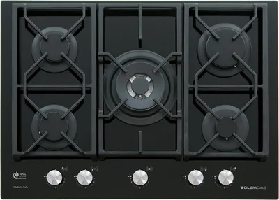 Immagine prodotto di Glem Gas GV755XBK piano cottura Nero Da incasso 70 cm 5 Fornelli