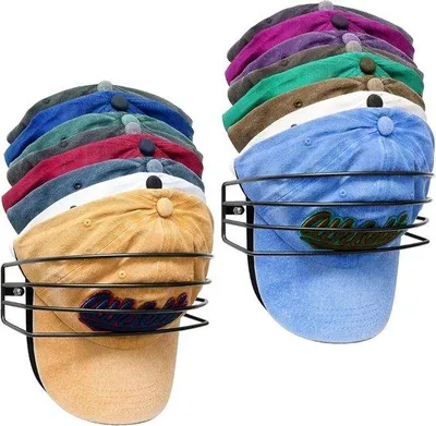 Produktbild von Famanu Wandhaken für Hüte 2 Stück - Metallorganizer für Baseballcaps, Schwarz