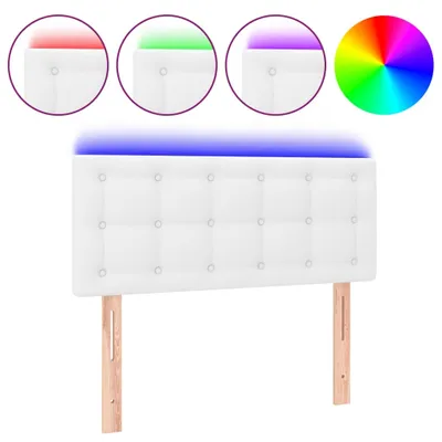Produktbild von vidaXL LED Kopfteil Weiß 90x5x78/88 cm Kunstleder