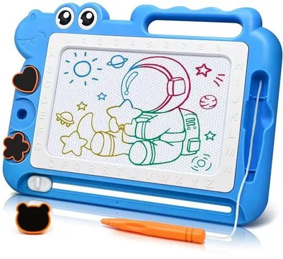 Zdjęcie produktu dla Tablica magnetyczna z motywem dinozaurów – tablica do rysowania i wycierania – zabawka edukacyjna dla dzieci – wiek 3-7 lat – kreatywna zabawa