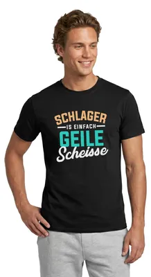 Produktbild von Spreadshirt Schlager Fanartikel | Schlager Ist Geil Männer T-Shirt, L, Schwarz