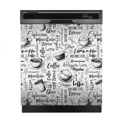 Produktbild von Aufkleber sticker 60x60 cm Dekorative folie Spülmaschine - Bildunterschrift Kaffeemotiv